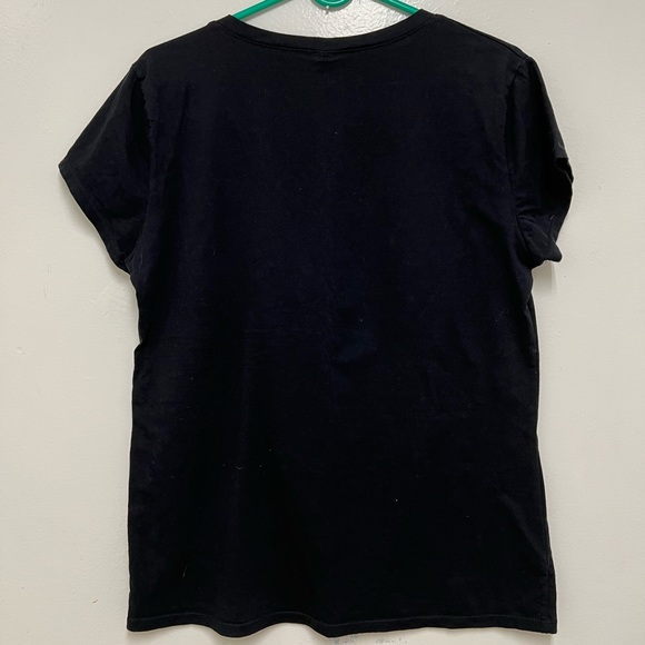 Reserved Christmas Tshirt Black with Silver Christmas Tree on the Front. Size 1X - Picture 2 of 5